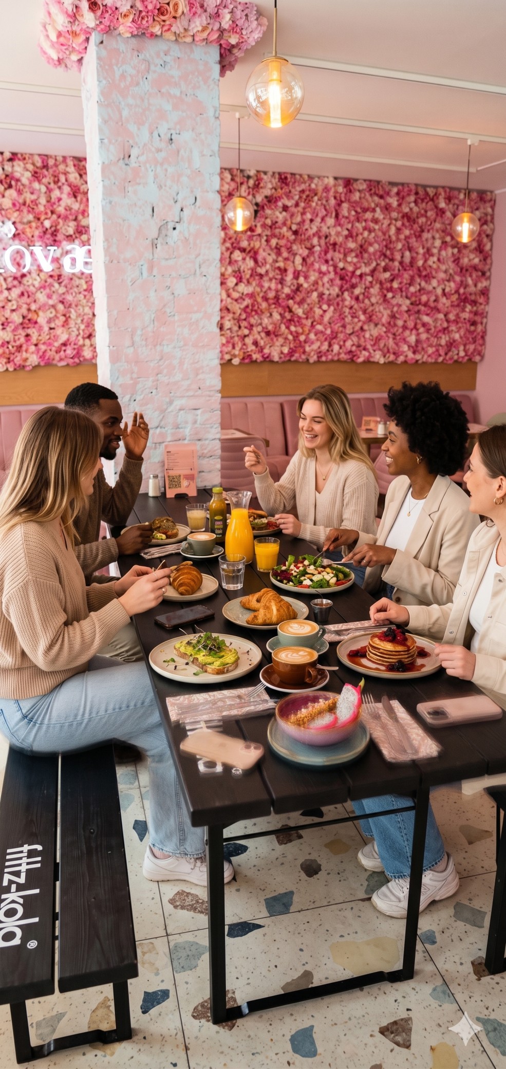 Gruppe genießt Brunch im Café für Gruppen in Hamburg Wilhelmsburg